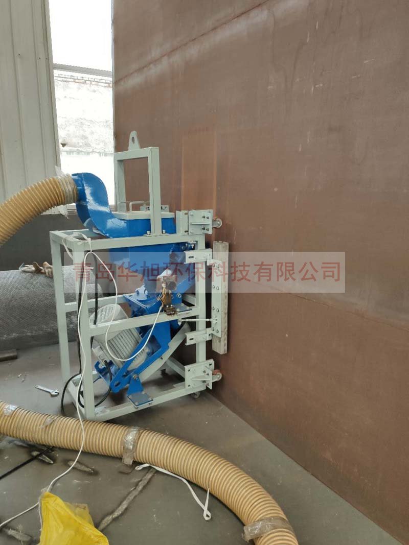 油罐外壁拋丸機(jī)發(fā)貨前試機(jī)現(xiàn)場
