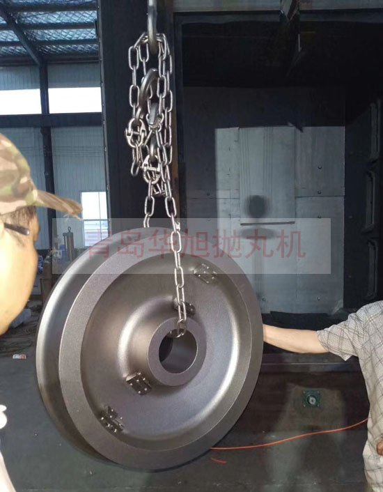 吊鉤式拋丸機清理動車輪子后的效果