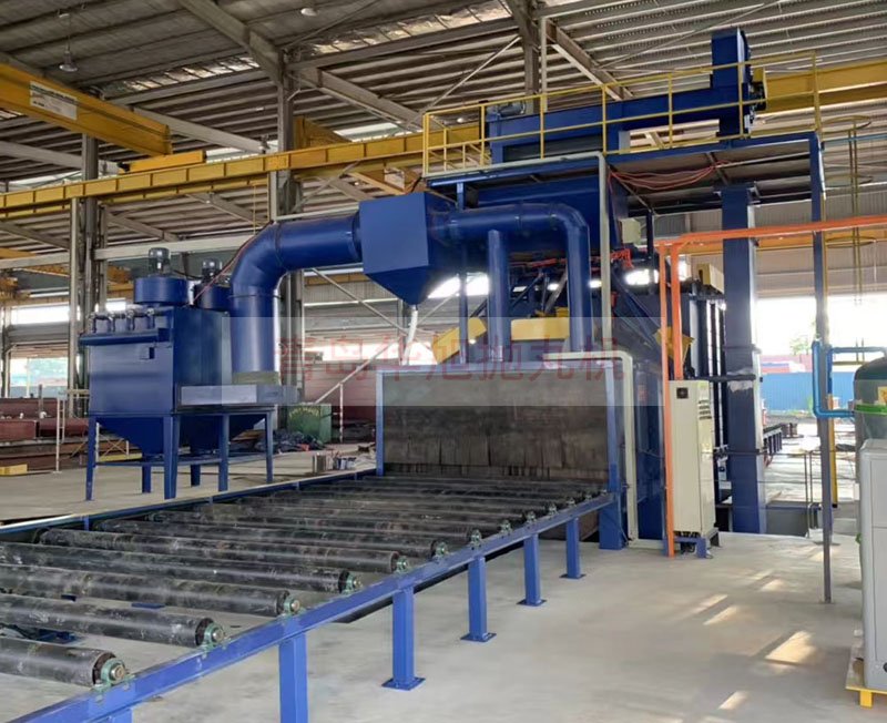 輥道通過式拋丸機清理鋼板