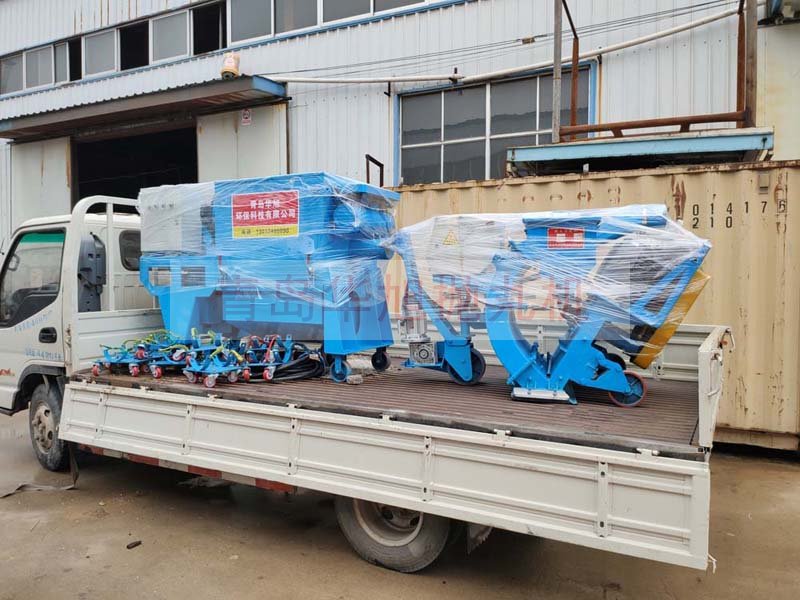 850移動(dòng)式拋丸機(jī)發(fā)往山東青島市城陽(yáng)區(qū)